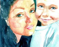 Watercolor custom Portrait